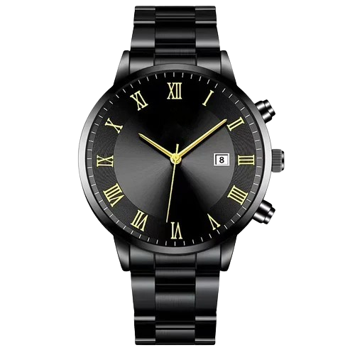 Valor Quartz Watch – Men’s Stainless Steel Gold Date Timepiece