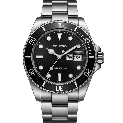 ZENTRO Men’s Waterproof Stainless Steel Watch