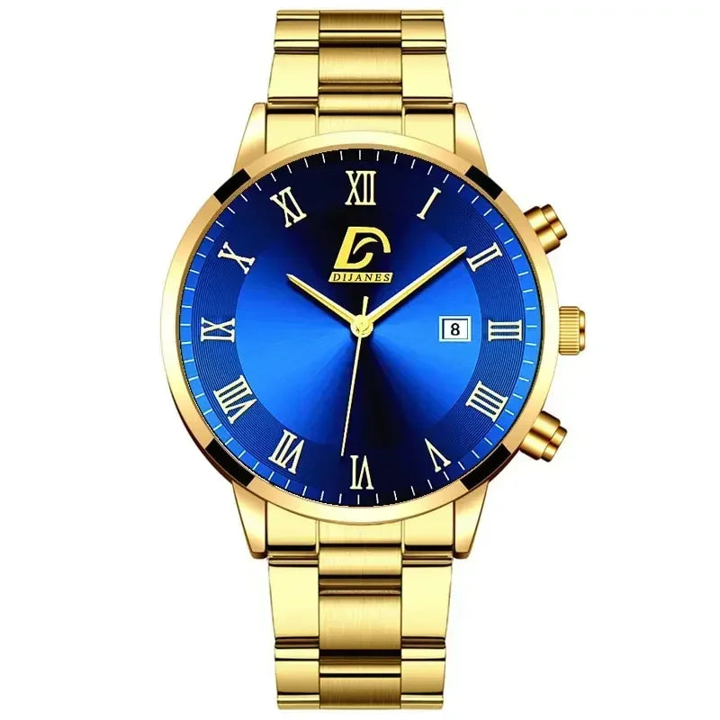 Gold & Black Men's Luxury Quartz Watch