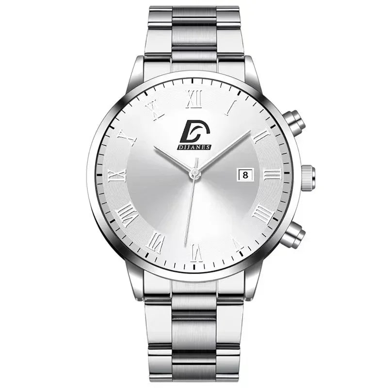 Valor Quartz Watch – Men’s Stainless Steel Gold Date Timepiece