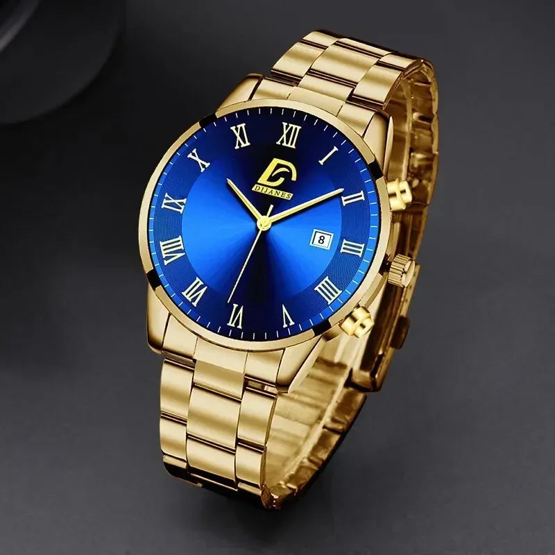 Gold & Black Men's Luxury Quartz Watch