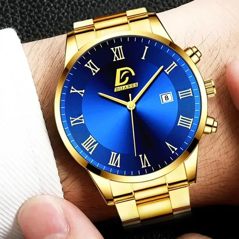 Gold & Black Men's Luxury Quartz Watch