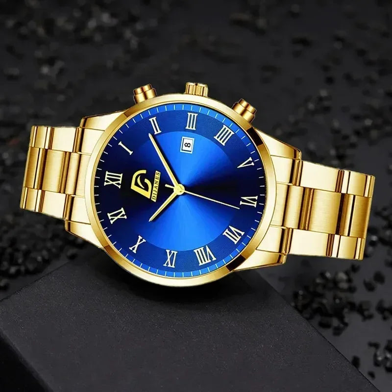 Gold & Black Men's Luxury Quartz Watch