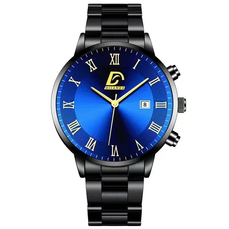 Valor Quartz Watch – Men’s Stainless Steel Gold Date Timepiece