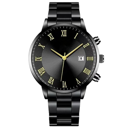 Valor Quartz Watch – Men’s Stainless Steel Gold Date Timepiece