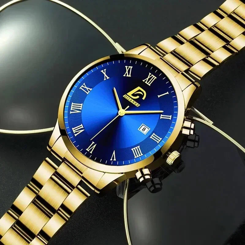 Gold & Black Men's Luxury Quartz Watch